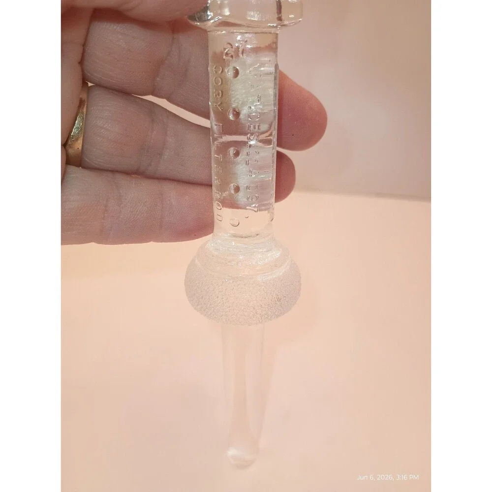 Clear GLASS COFFEE FILTER  w/ Textured Bulb Section,  6 in Long. Beautiful!